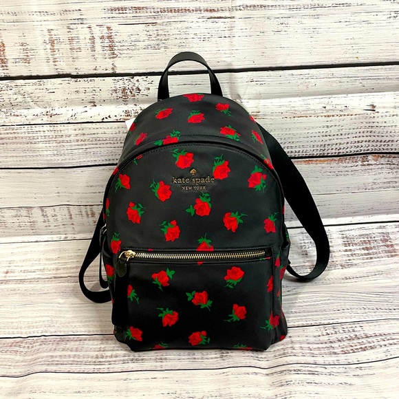 NWT Kate Spade Chelsea Rose Toss Printed Medium Backpack - Picture 9 of 9
